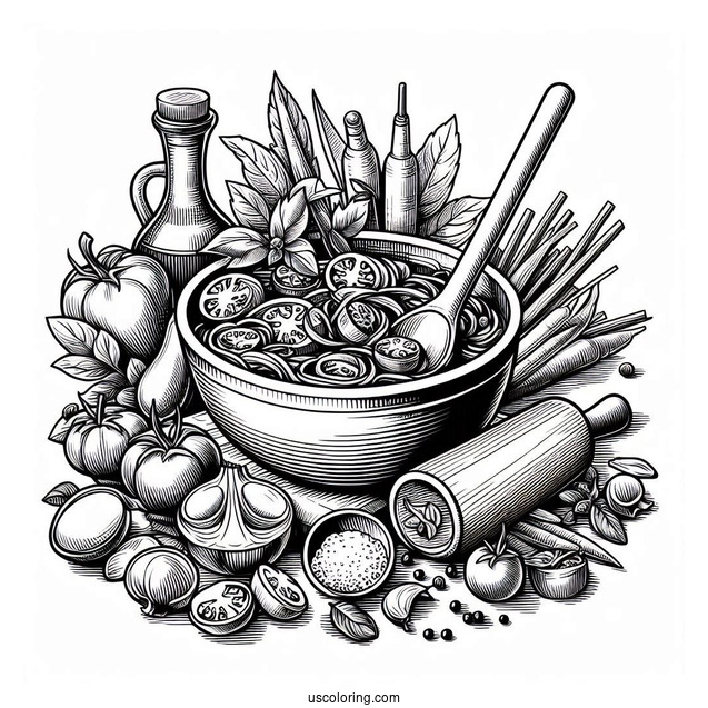 Detailed Ratatouille Coloring Page And Alfredo Cooking