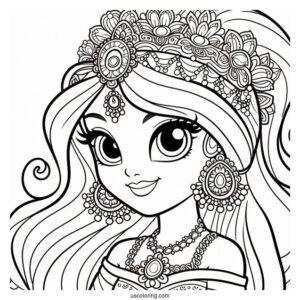 Shimmer And Shine Coloring Page Princess Samira
