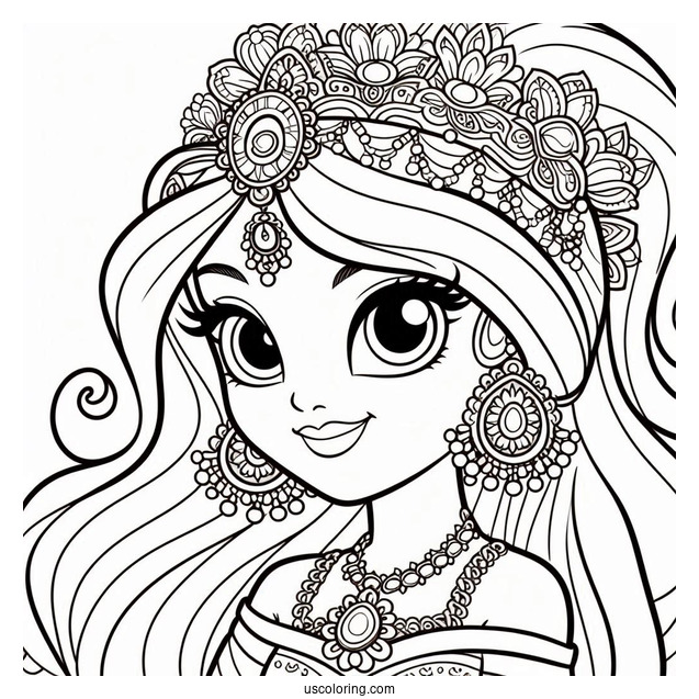 Shimmer And Shine Coloring Page Princess Samira