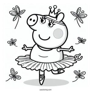 Peppa Pig Ballerina Coloring Page For Kids