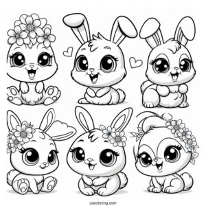 Sunny Bunnies Coloring Page Iris, Hopper, Shiny, Big Boo, And Turbo