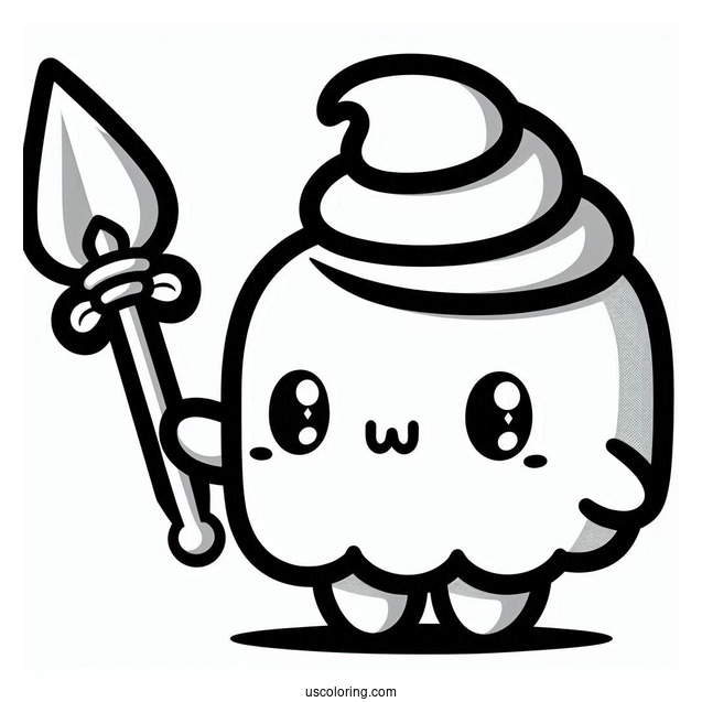 Kawaii Spear Shy Guy Coloring Page For Preschoolers