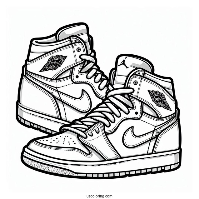 Air Jordan KAWS Coloring Page