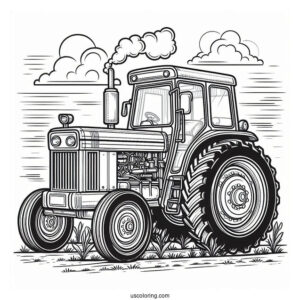 Detailed Farm Tractor To Color