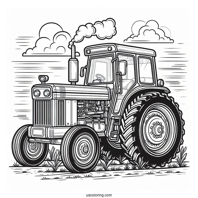 Detailed Farm Tractor To Color