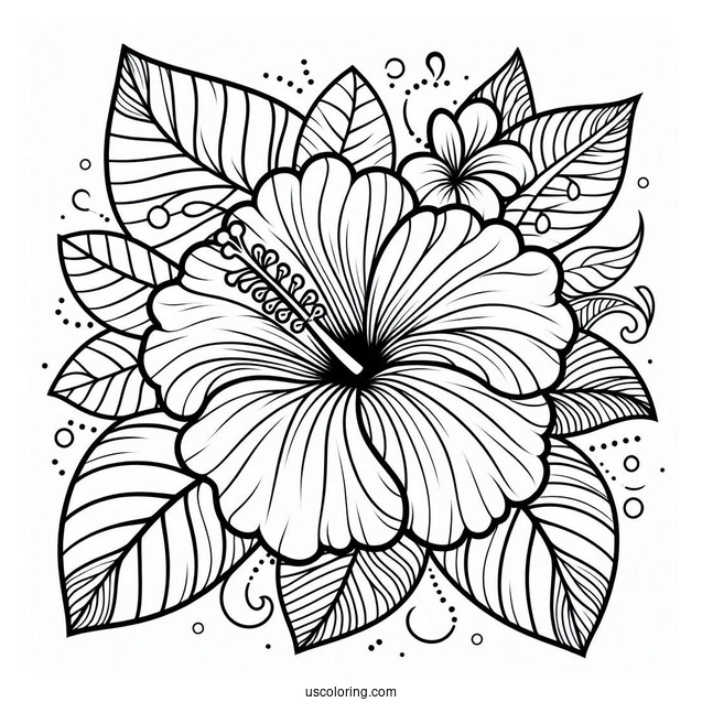 Hibiscus Flower Mandala Coloring Page