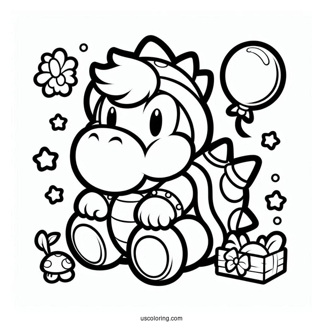 Baby Paper Bowser To Color
