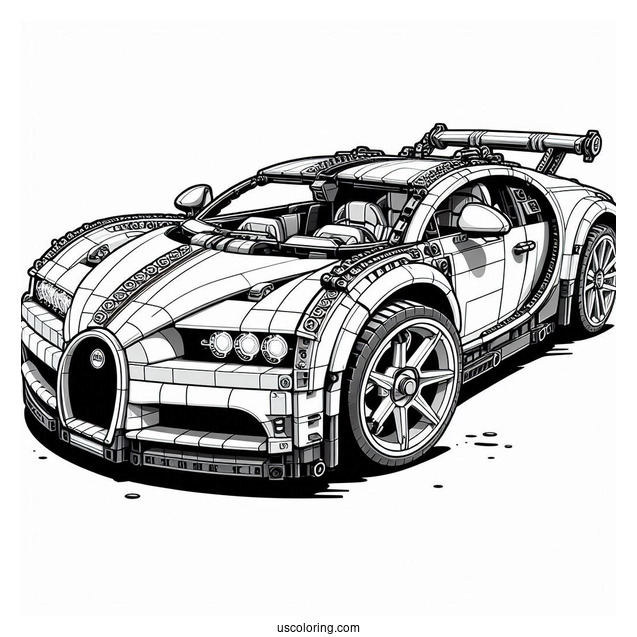 LEGO 42083 Technic Bugatti Coloring Page Chiron