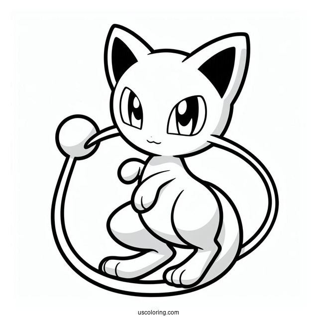 Mew Coloring Page With Mewtwo