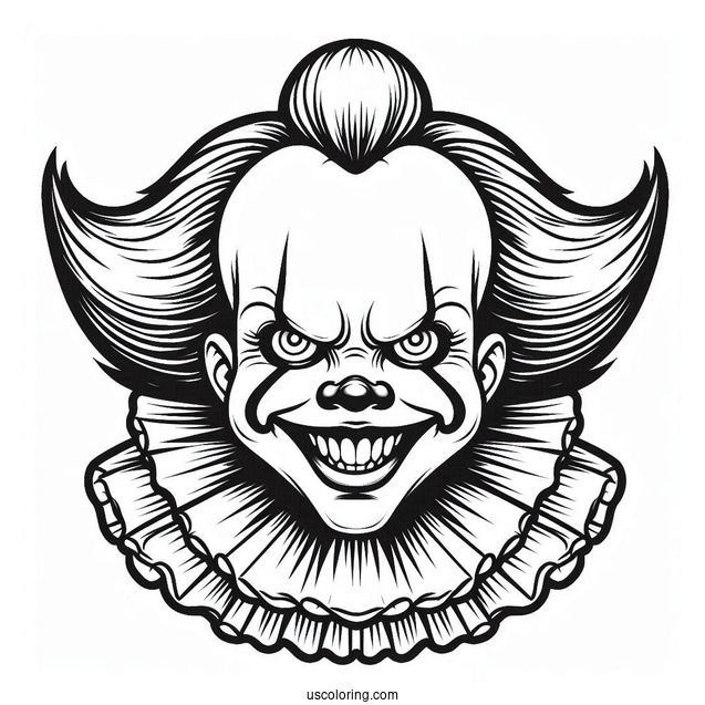 Grinning Pennywise Coloring Page For Kids
