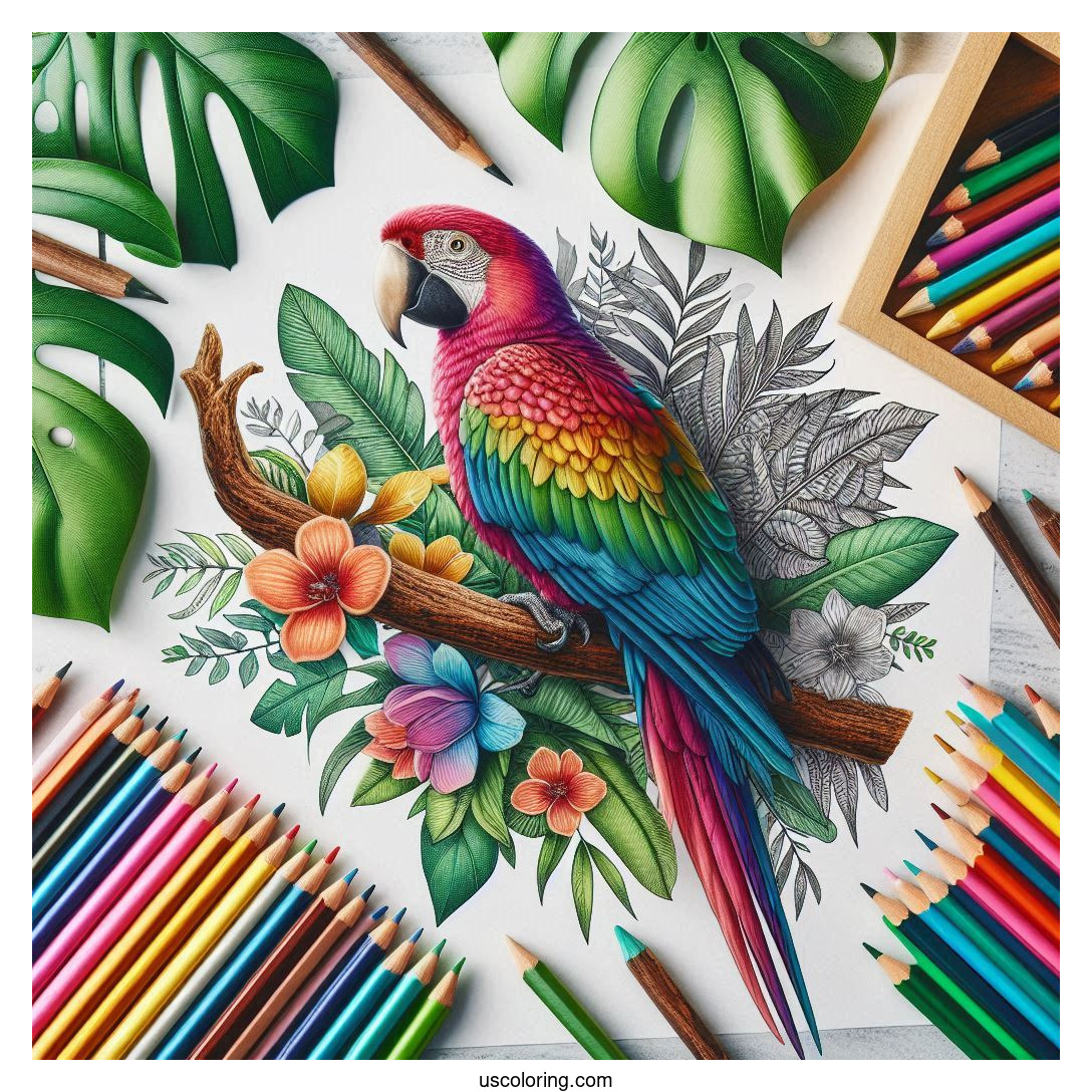 Parrot Coloring Pages Featured Image