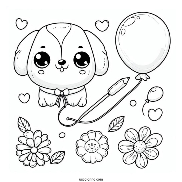 Dog Shaped Balloon To Color