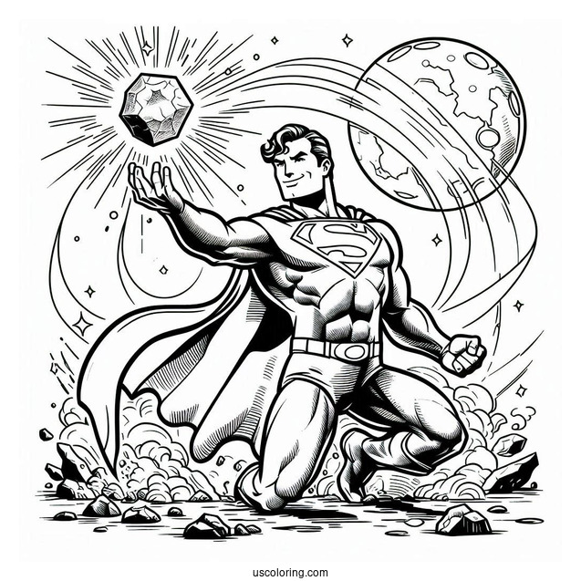Superman And Kryptonite Coloring Page