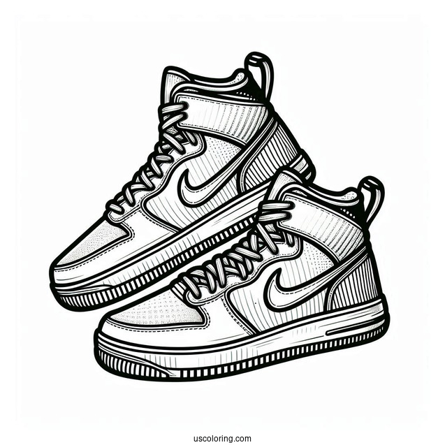Pair Of Nike Coloring Page KB 7
