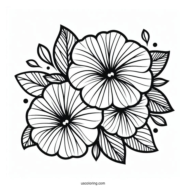 Flower Coloring Pages Of Simple Petunia Mandala