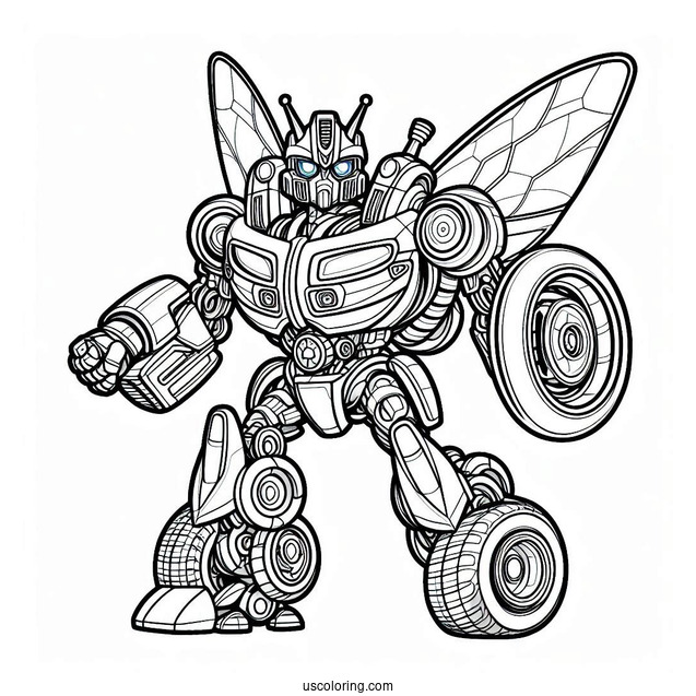 Detailed Bumblebee Coloring Page And Optimus Prime