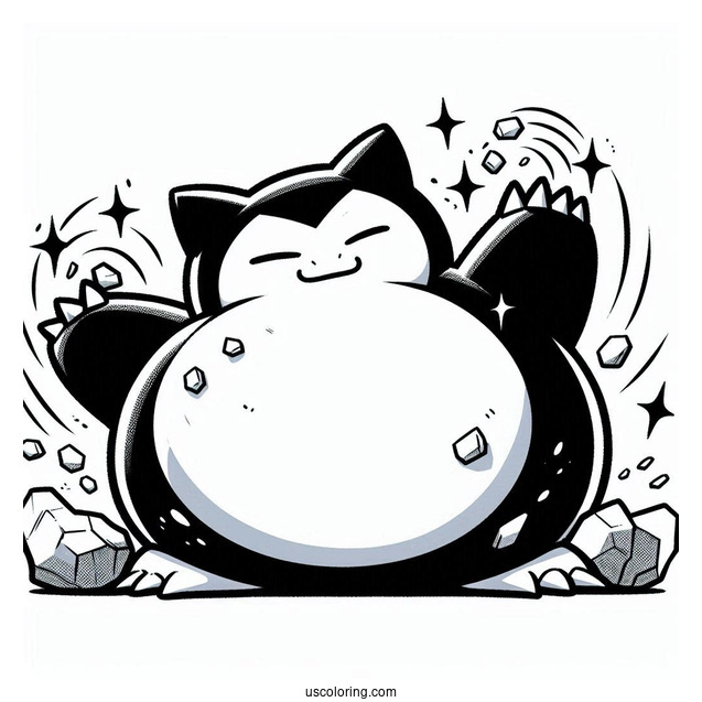 Snorlax Coloring Page Rock Smash Pokemon Card