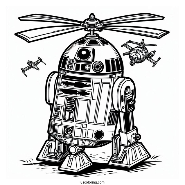 Chopper, BB8, And R2-D2 Coloring Page