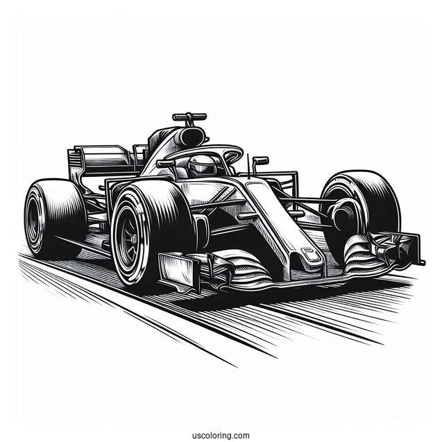 Detailed Coloring Page Of Formula 1 Car