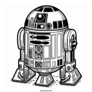 Cute R2-D2 Coloring Page Comic