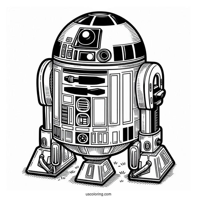 Cute R2-D2 Coloring Page Comic