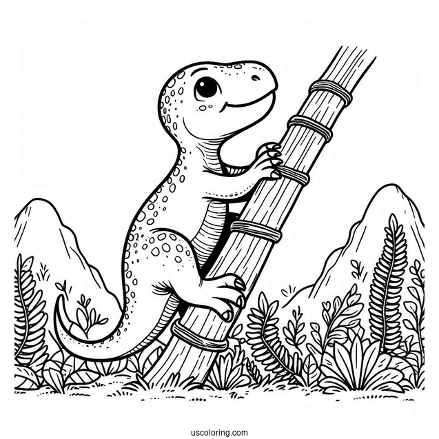 Simple Jobaria Dinosaur Coloring Page Of Climbing Up For Kids