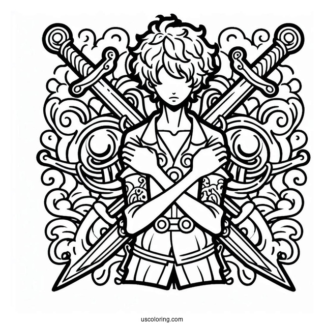 Easy Outline Of Shanks One Piece Coloring Page