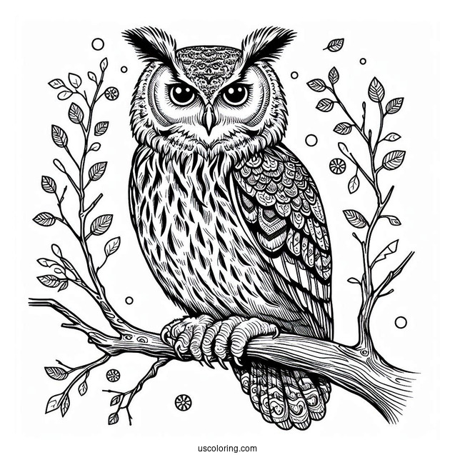Eurasian Eagle-Owl Coloring Sheet