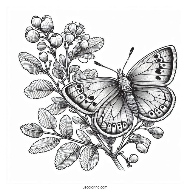 Realistic Butterfly Perched On A Leaf In Spring