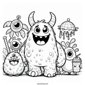 My Singing Monsters Coloring Page Of Mammott, Maw, Bowgart, And Fwog