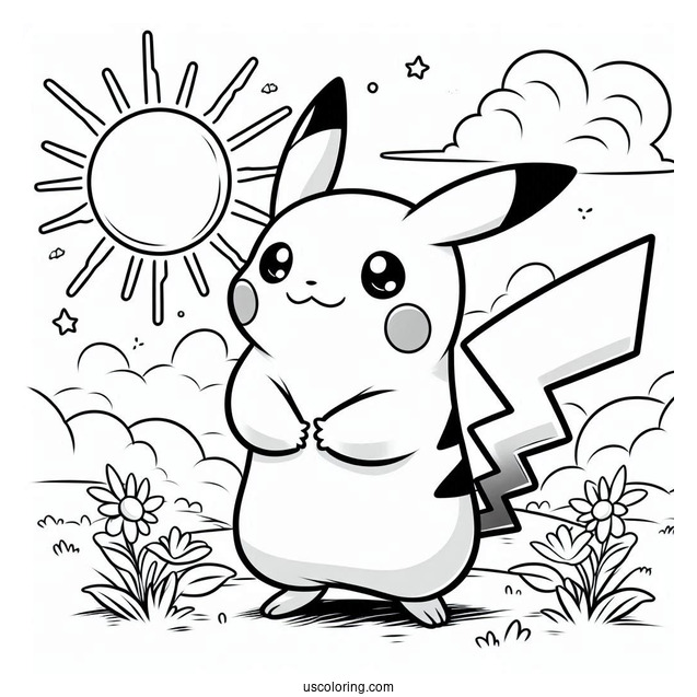 Cute Pikachu Standing Under The Sun