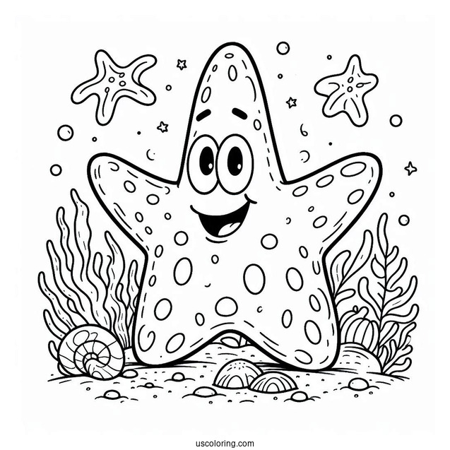 Starfish Coloring Page Of Patrick Star From SpongeBob