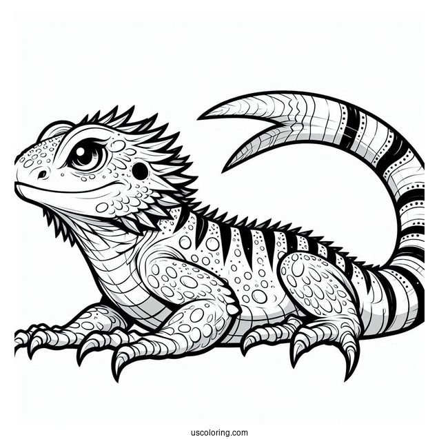 Easy Dragon Lizard Coloring Page