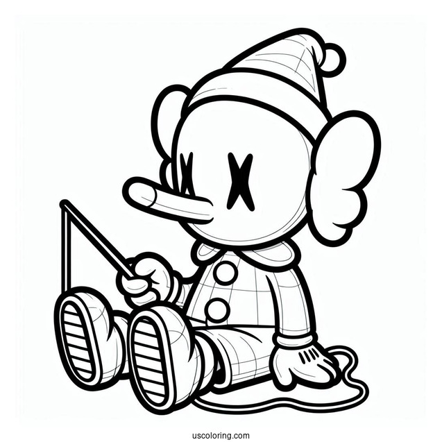 KAWS Coloring Page Pinocchio For Kids