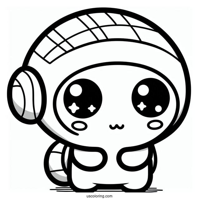Cute Outline Of Shy Guy Coloring Page For Kids