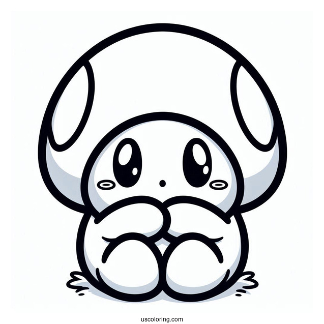 Cute Outline Of Shy Guy Coloring Page For Kids