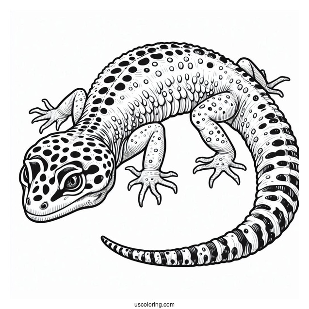 Lizard Coloring Page of Close Up Of Leopard Gecko