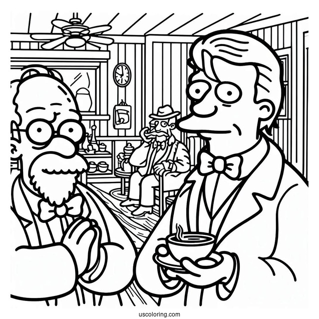Simpsons Coloring Pages Of Gentle Hans Moleman