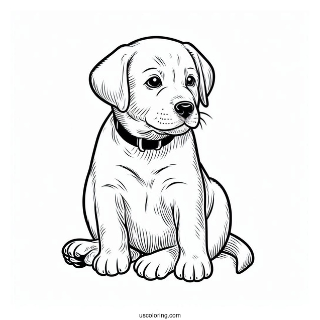 Labrador Puppy Coloring Sheet For Kids