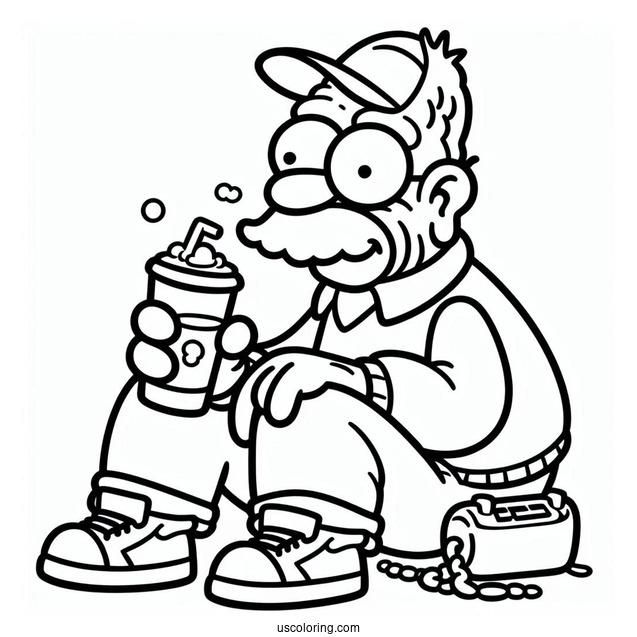 Grandpa Simpson Coloring Page