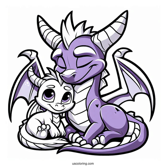 Sypro Coloring Page And Cynder Snuggling