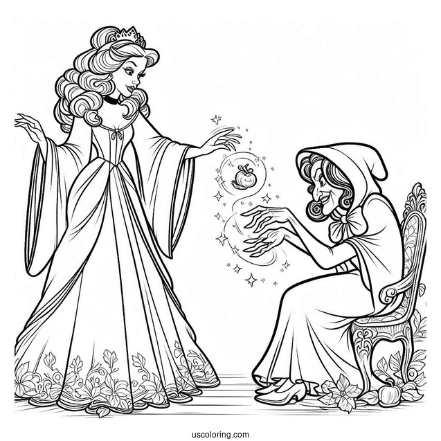 Coloring Page Of The Wicked Stepmother From Cinderella