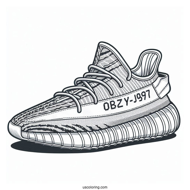 Yeezy x Adidas Running Sneakers Coloring Page