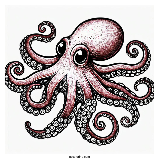 East Pacific Red Octopus Coloring Page