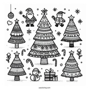 Christmas Trees With Mini Santas