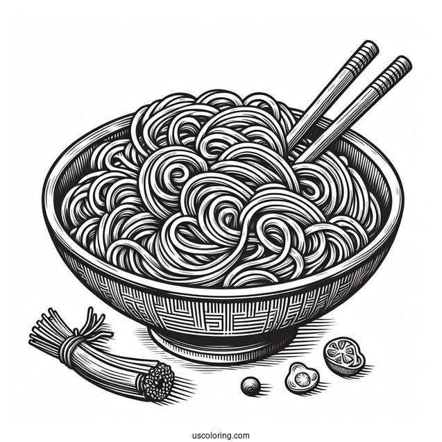 Chinese Noodles Coloring Page