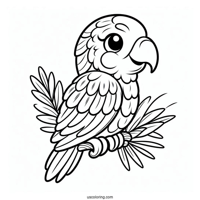 Smiling Parrot To Color