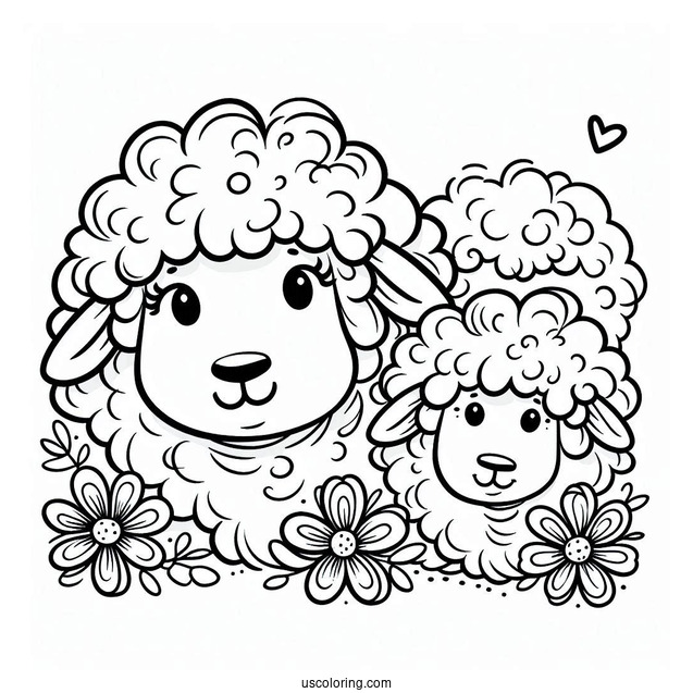 Shaggy Sheep Face Coloring Page