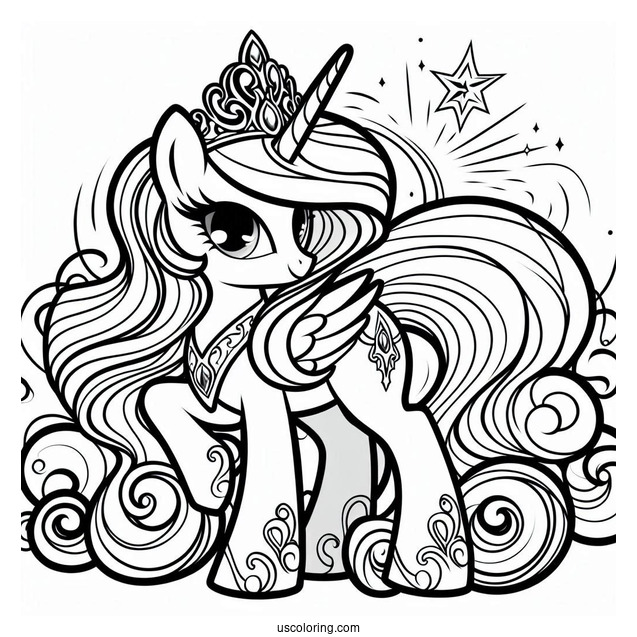 Majestic Princess Celestia Coloring Page