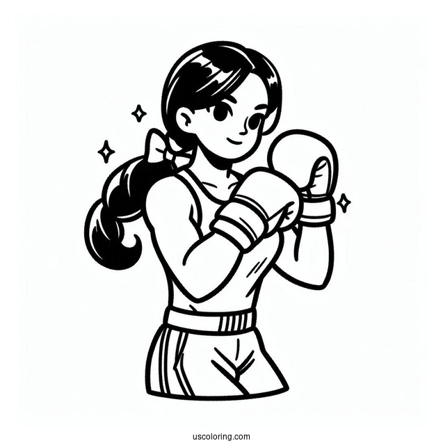 Simple Olympics Coloring Page Boxing For Kids